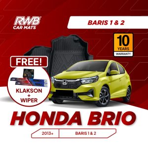 Karpet Mobil Honda Brio | TPE 4D Custom Fit Anti Slip Waterproof RWB Promo Free Wiper & Klakson