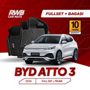 Karpet Mobil BYD ATTO 3 | TPE 4D Custom Fit Anti Slip Waterproof RWB