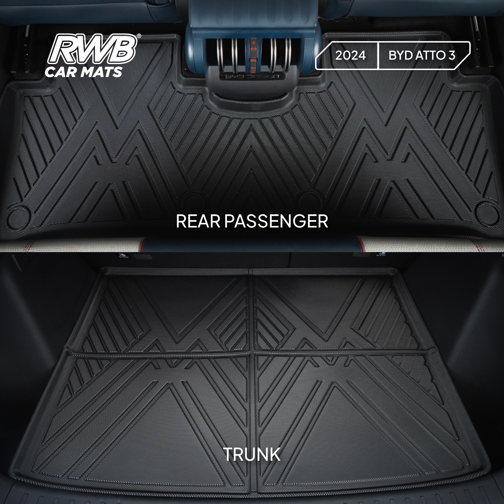 Karpet Mobil BYD ATTO 3 | TPE 4D Custom Fit Anti Slip Waterproof RWB - Image 9