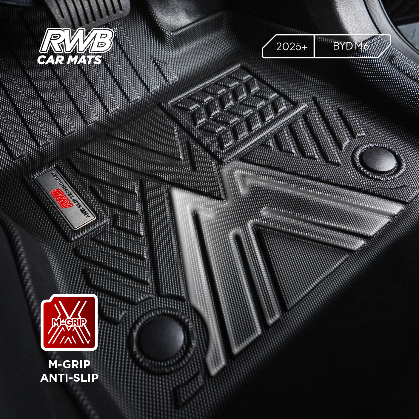 Karpet Mobil BYD M6 | TPE 4D Custom Fit Anti Slip Waterproof RWB - Image 4