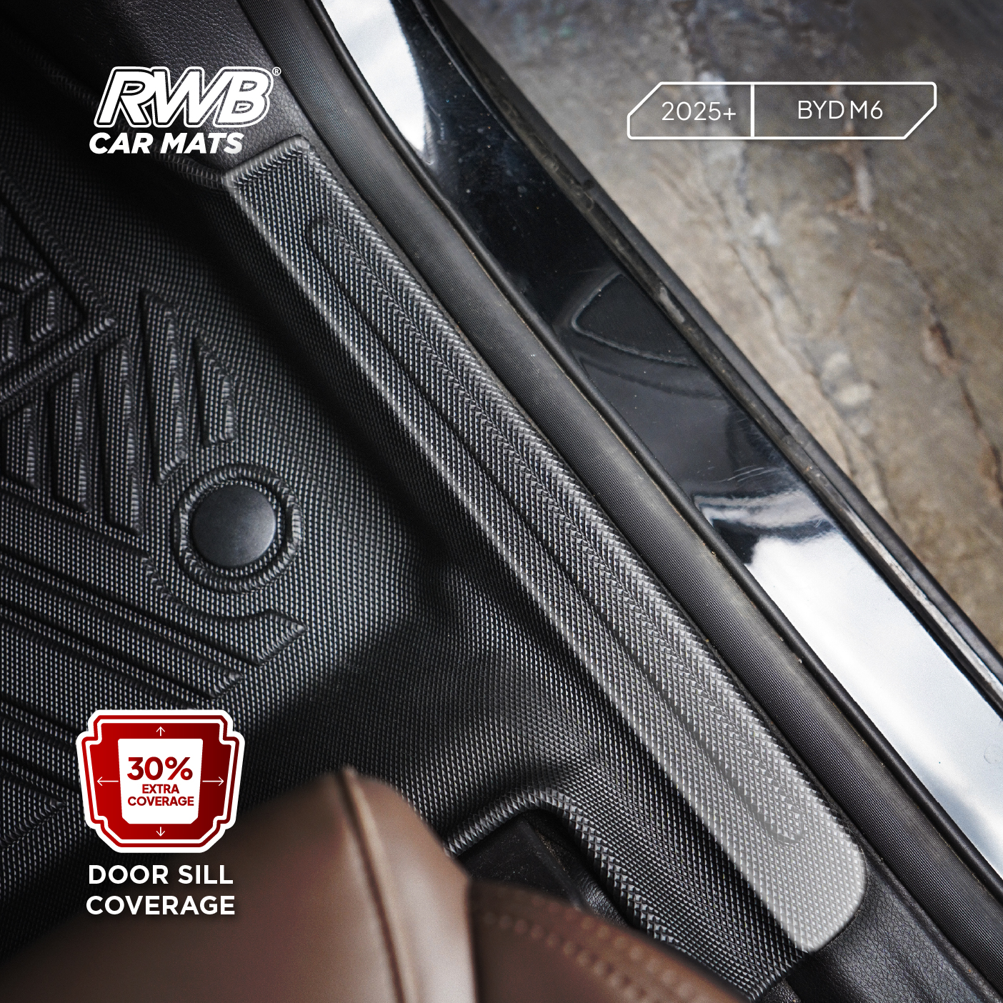 Karpet Mobil BYD M6 | TPE 4D Custom Fit Anti Slip Waterproof RWB - Image 5