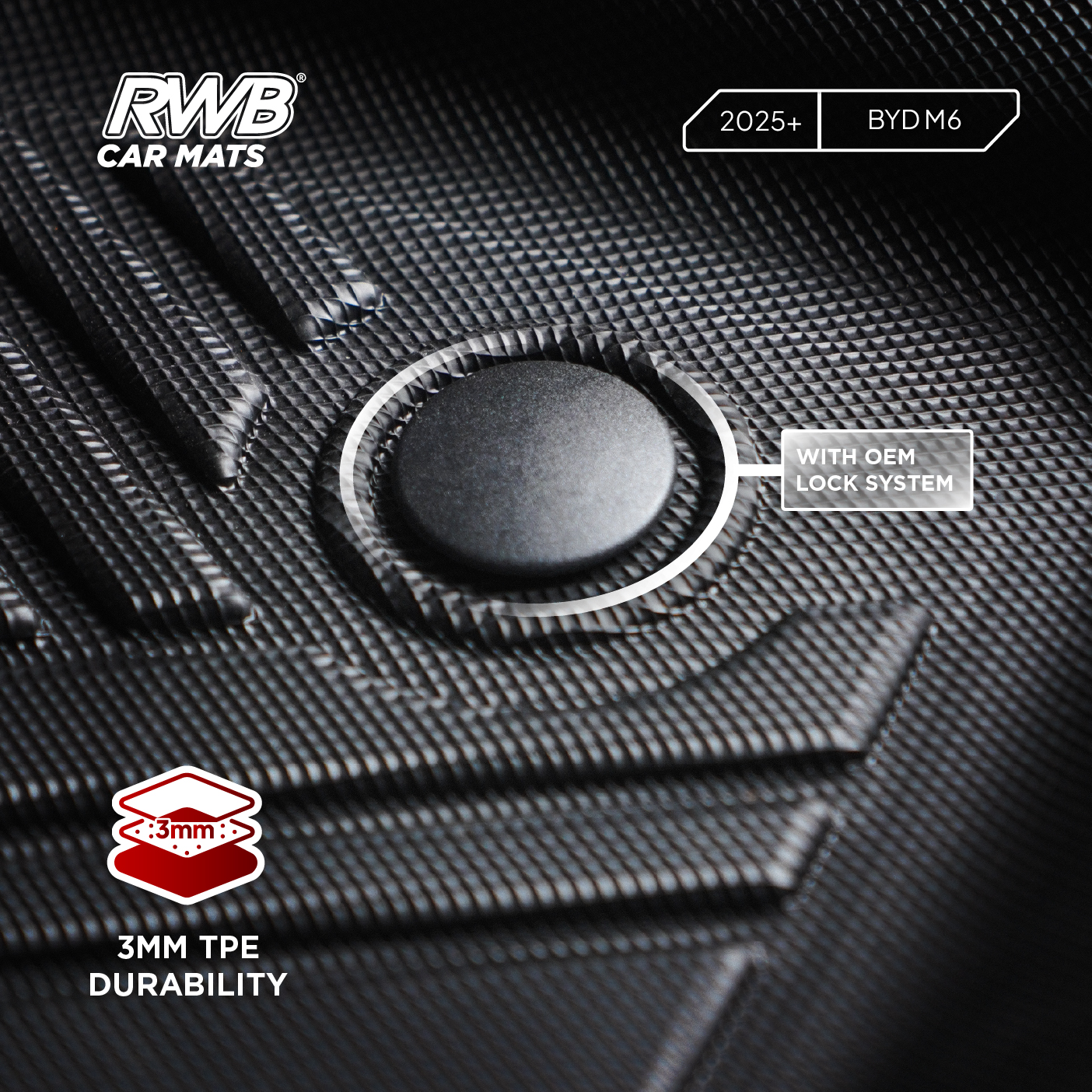 Karpet Mobil BYD M6 | TPE 4D Custom Fit Anti Slip Waterproof RWB - Image 6