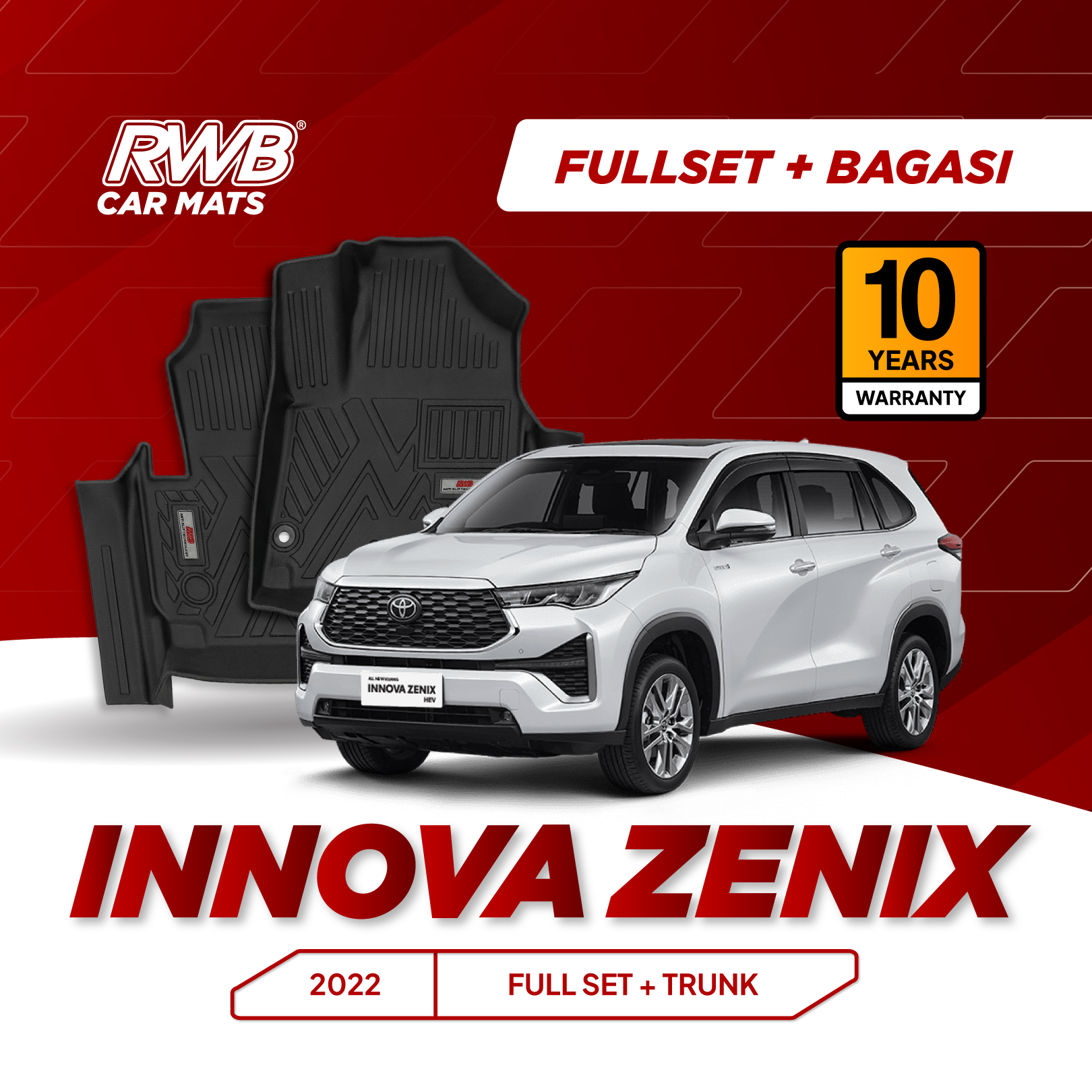 Karpet Mobil Toyota Innova Zenix | TPE 4D Custom Fit Anti Slip Waterproof RWB