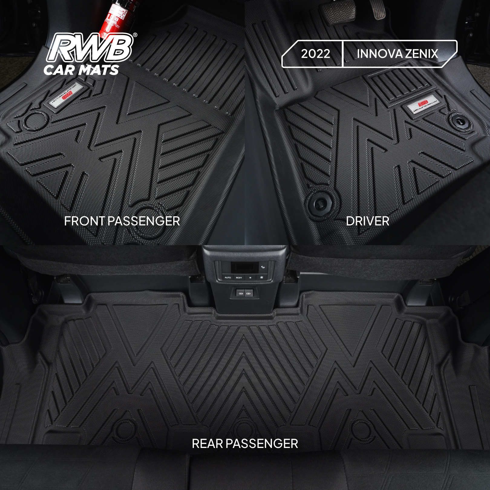 Karpet Mobil Toyota Innova Zenix | TPE 4D Custom Fit Anti Slip Waterproof RWB - Image 7