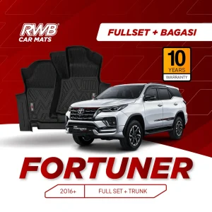 Karpet Mobil Toyota Fortuner 2016-2026 | TPE 4D Custom Fit Anti Slip Waterproof RWB